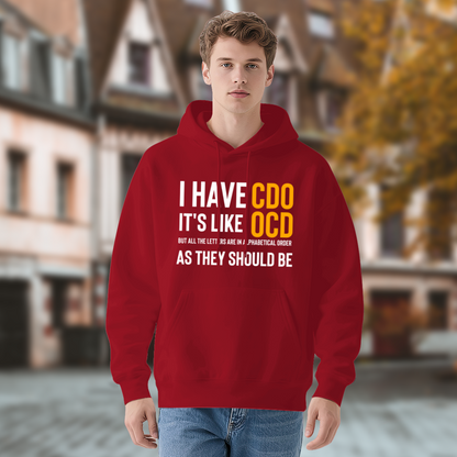 Hilarious CDO OCD Slogan Red Hoodie, Comfort Casual Outfit
