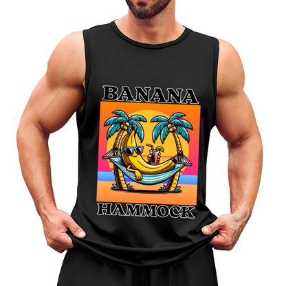 Retro Banana Hammock Tropical Beach Summer Tank Top