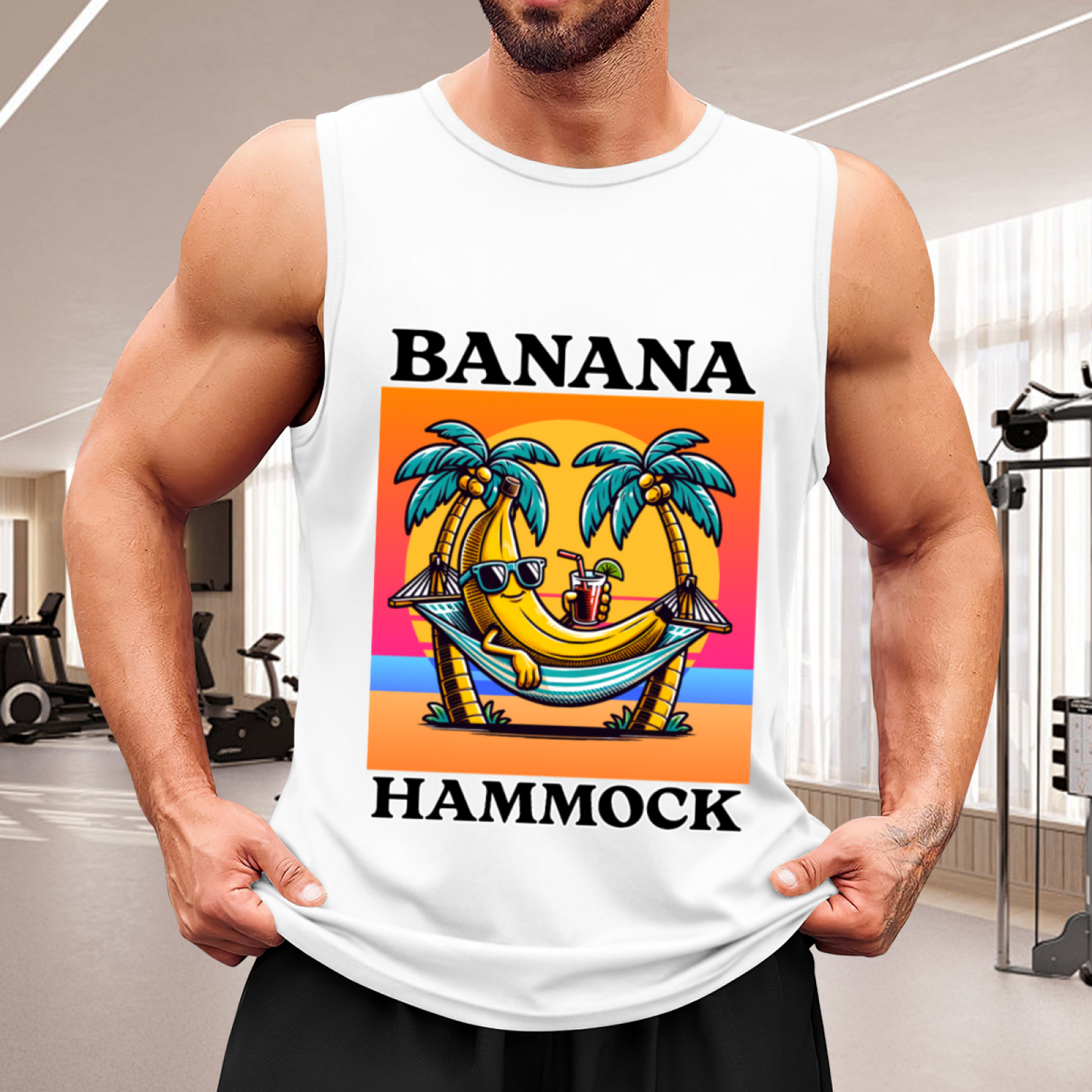 Retro Banana Hammock Tropical Beach Summer Tank Top