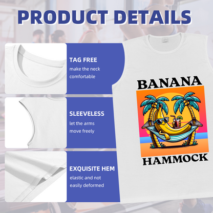 Retro Banana Hammock Tropical Beach Summer Tank Top