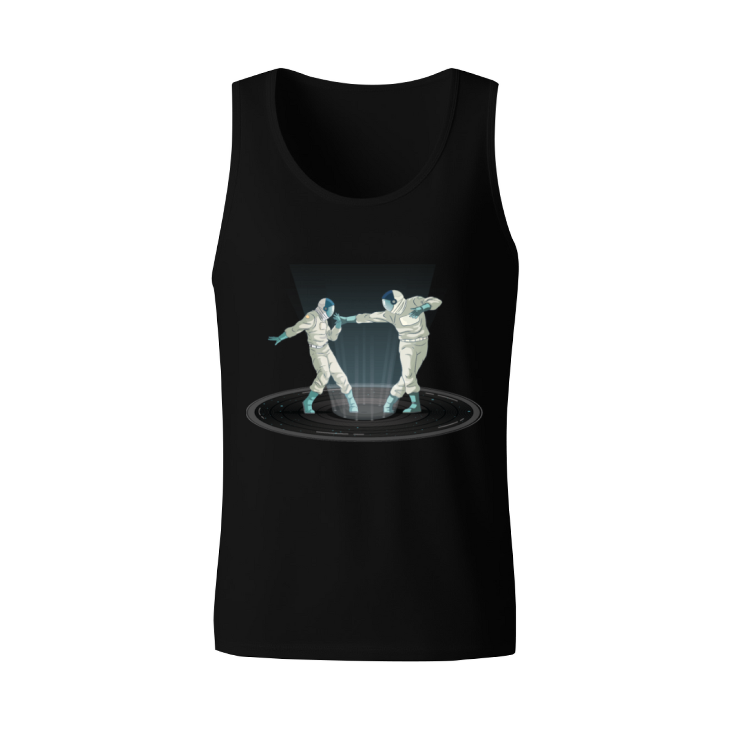 Cool Fencing Duel Retro Sci-Fi Graphic Sleeveless Tee For Men