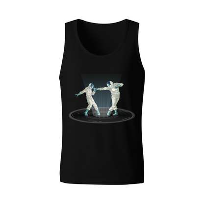 Cool Fencing Duel Retro Sci-Fi Graphic Sleeveless Tee For Men