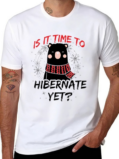 Hibernate Yet? Bear Graphic Black T-Shirt