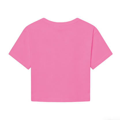 Cute Rose Bear Sweet Pink  Crop Top