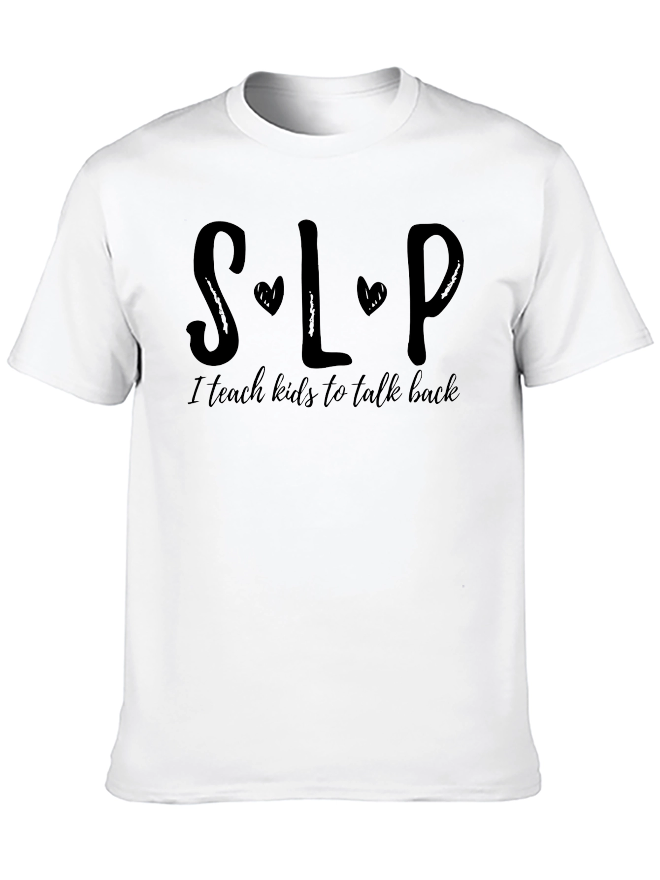 SLP Teach Kids to Talk Back Black T-Shirt