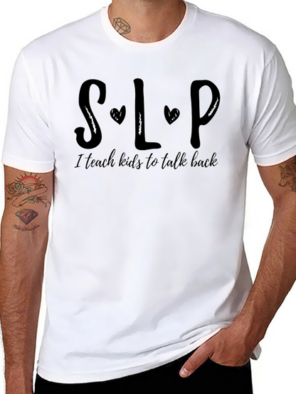 SLP Teach Kids to Talk Back Black T-Shirt