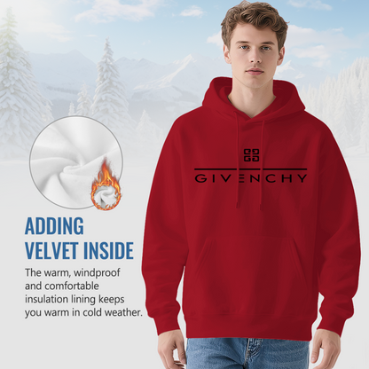 Minimal Four-G Logo Red Hoodie, Fashion Classic Comfort Pullover Hoodie