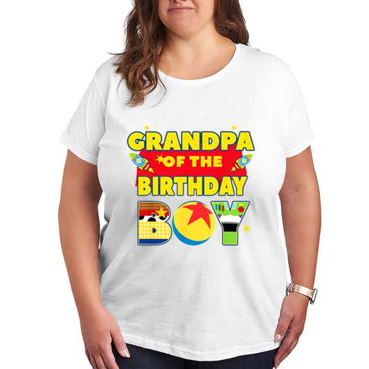 Toy Story Theme Grandpa Of The Birthday Boy Plus Size Women¡¯s Printed T-Shirt