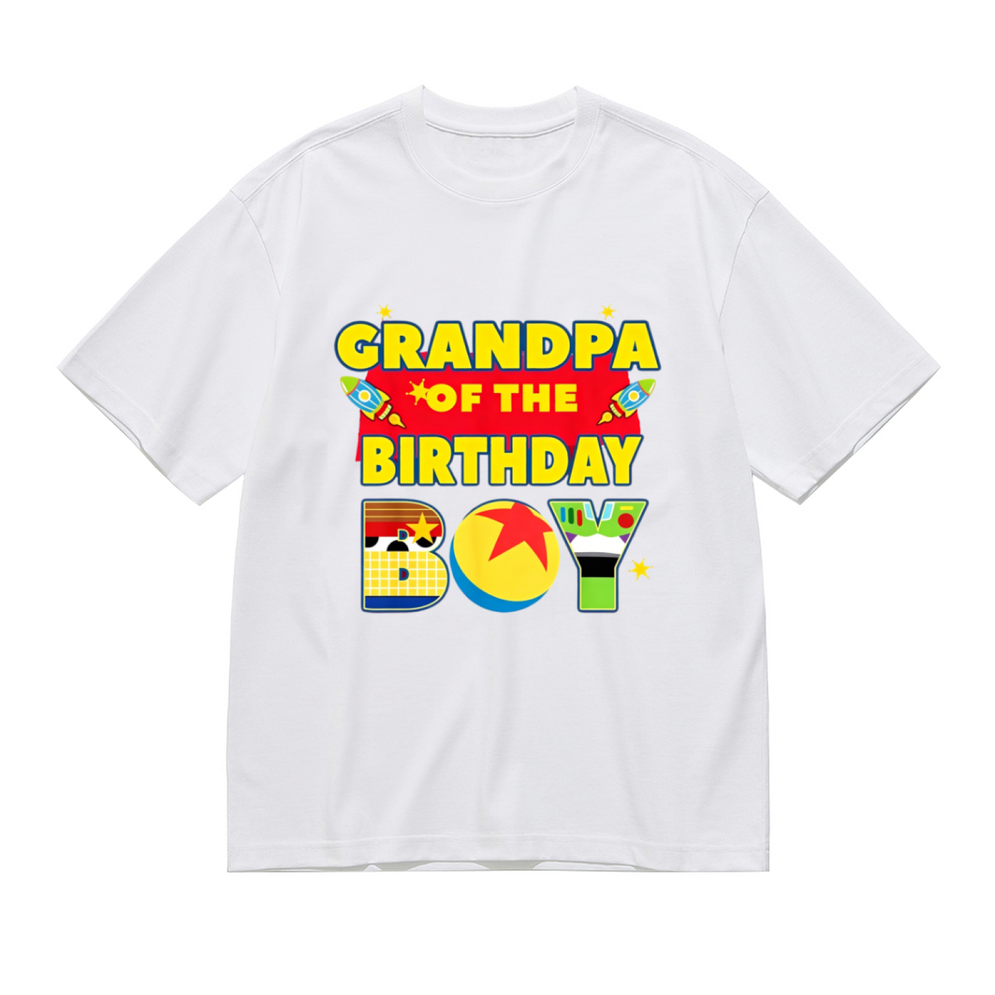 Toy Story Theme Grandpa Of The Birthday Boy Plus Size Women¡¯s Printed T-Shirt