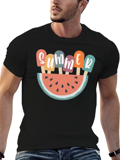 Summer Watermelon Popsicle Graphic T-Shirt