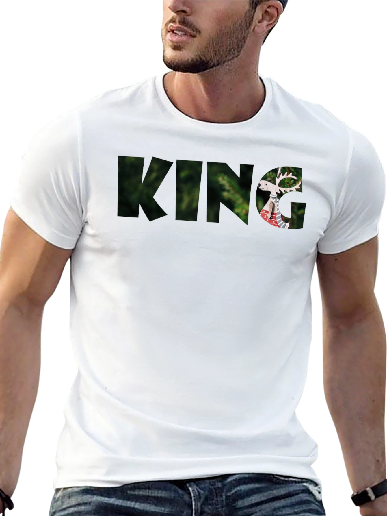 King Deer Graphic Black T-Shirt