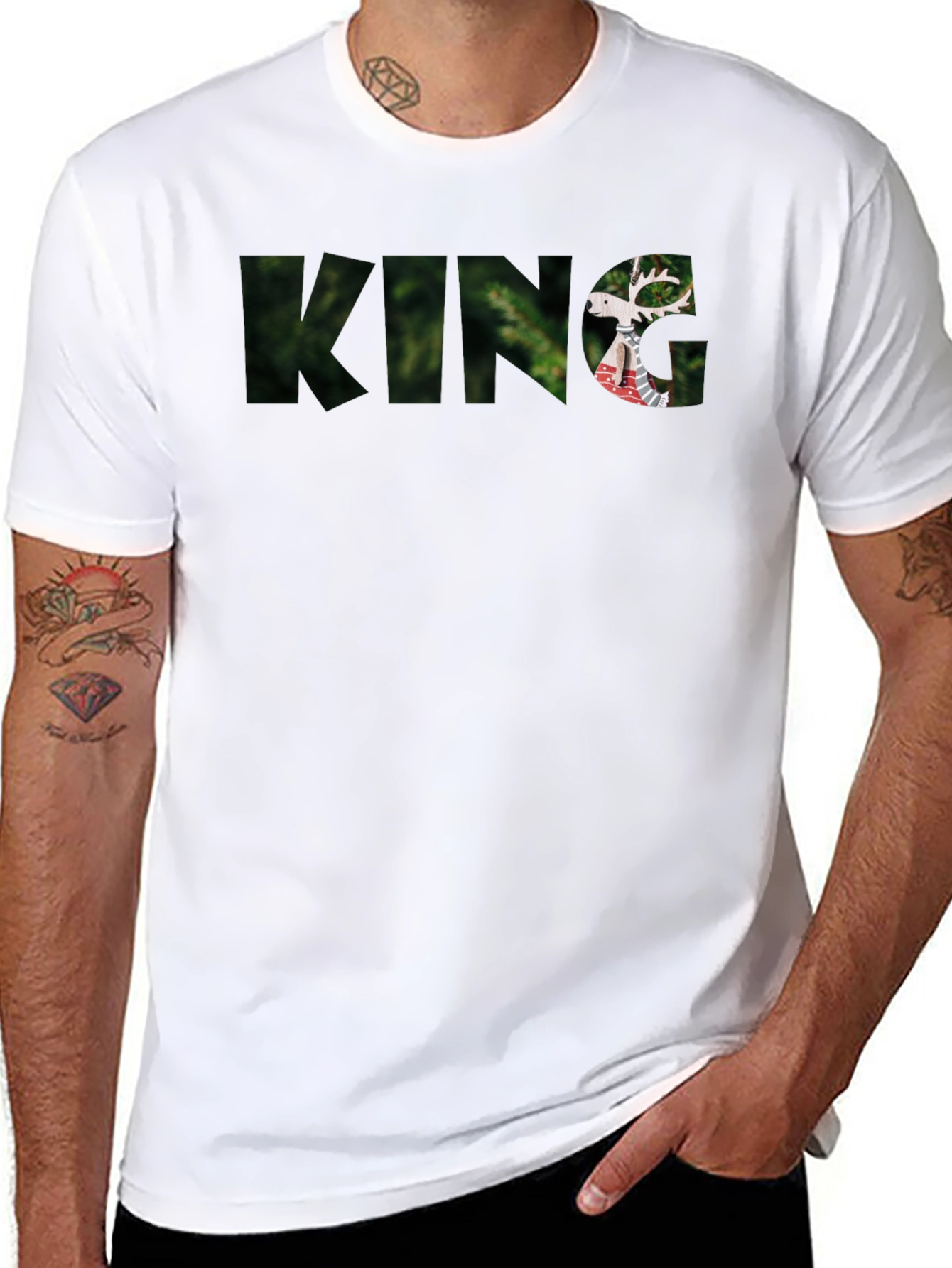 King Deer Graphic Black T-Shirt