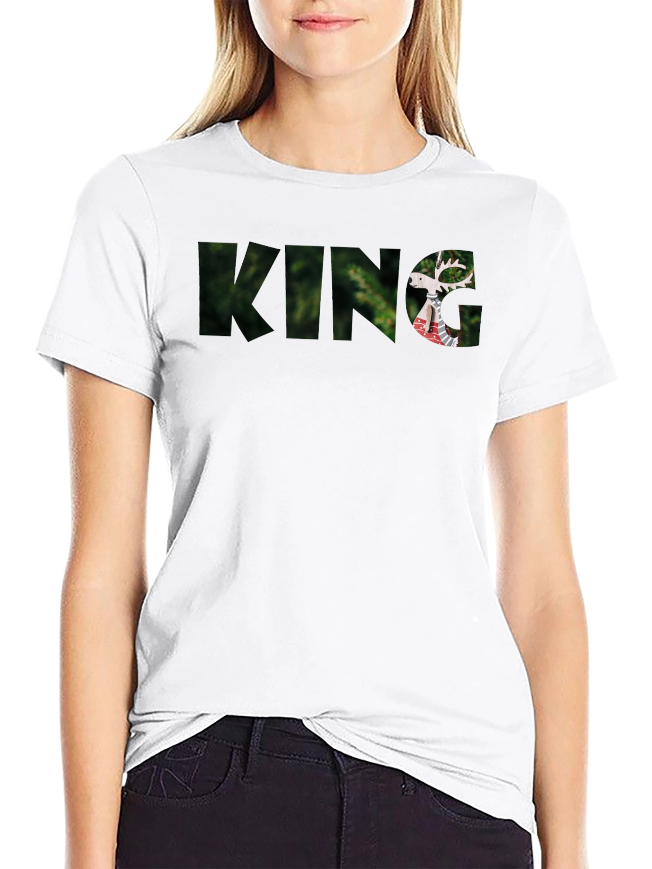 King Deer Graphic Black T-Shirt