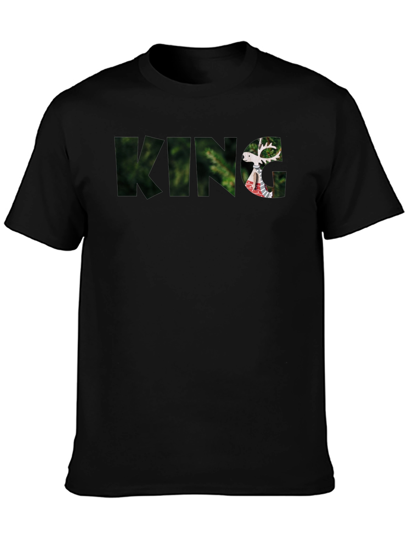 King Deer Graphic Black T-Shirt