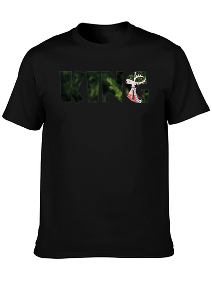 King Deer Graphic Black T-Shirt