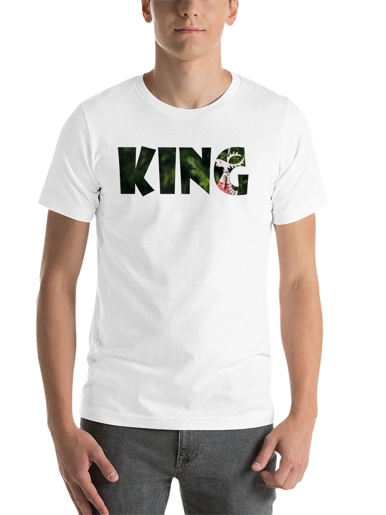King Deer Graphic Black T-Shirt