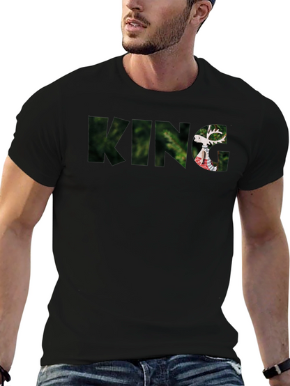 King Deer Graphic Black T-Shirt