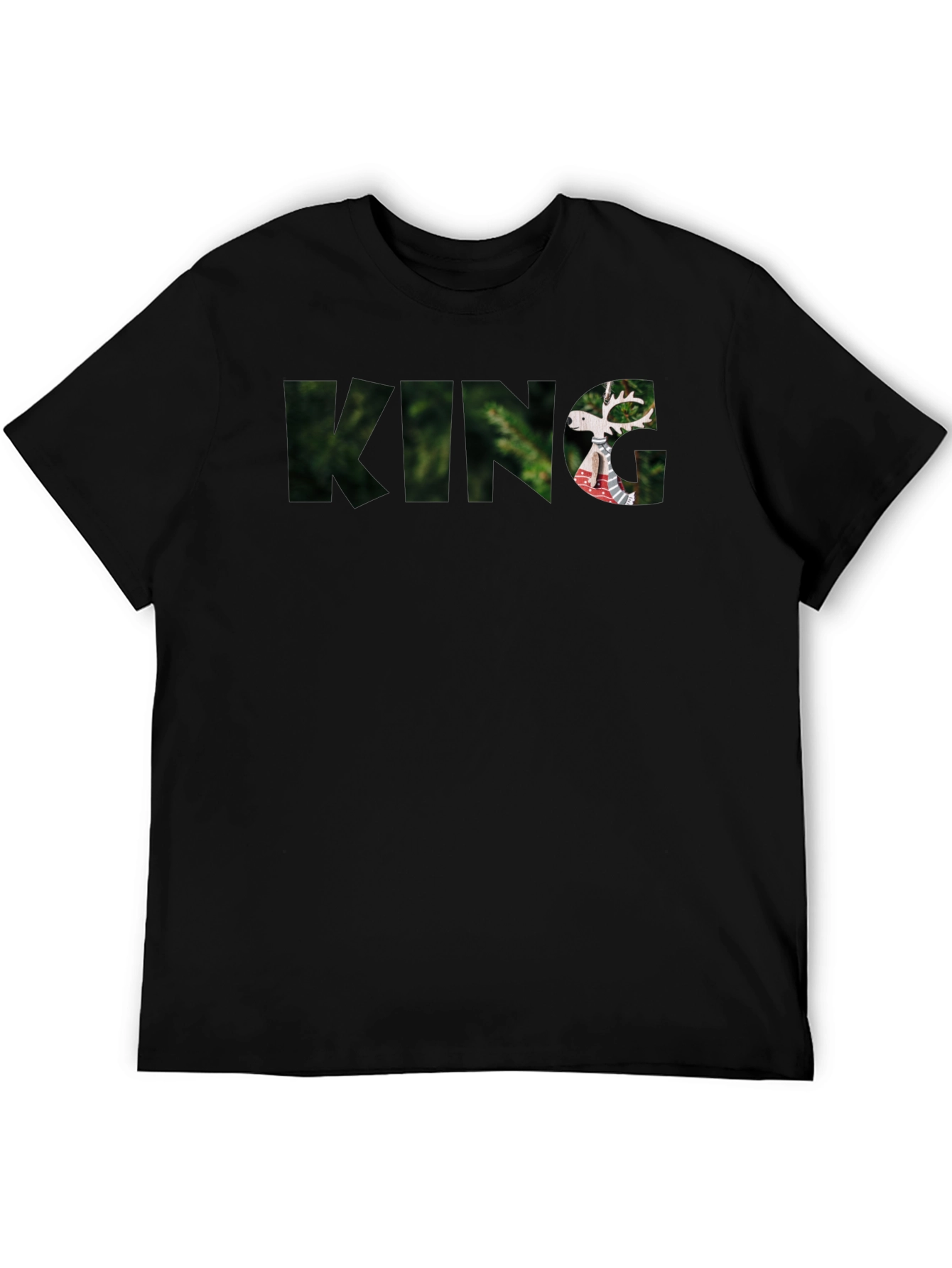 King Deer Graphic Black T-Shirt