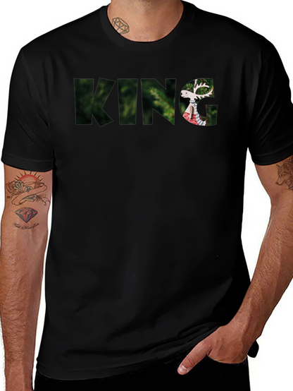 King Deer Graphic Black T-Shirt