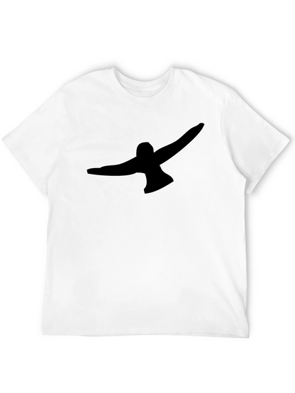 Black T-Shirt with Abstract Bird Graphic