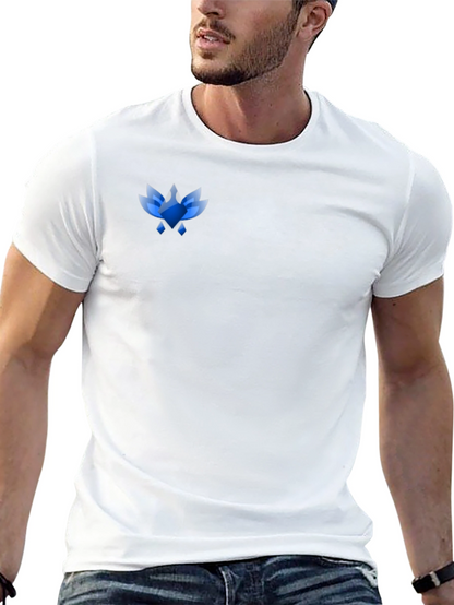 Mens Black Tee with Abstract Blue Graphic