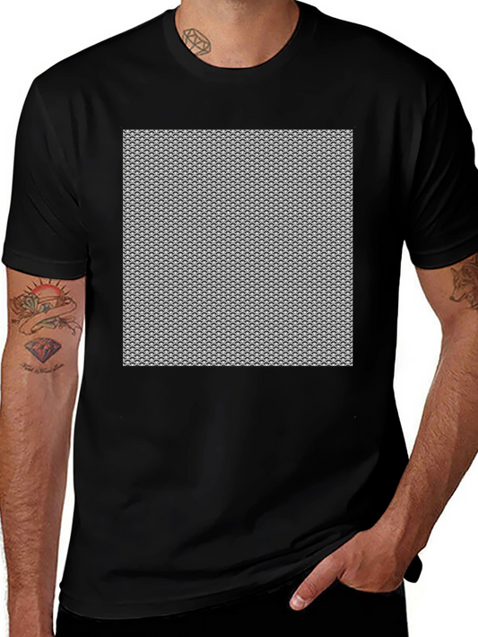 Chainmail Pattern Black T-Shirt