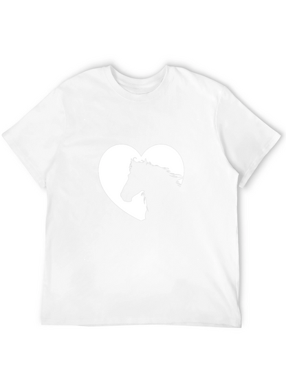 Horse Lover T-Shirt: Heart Silhouette Design