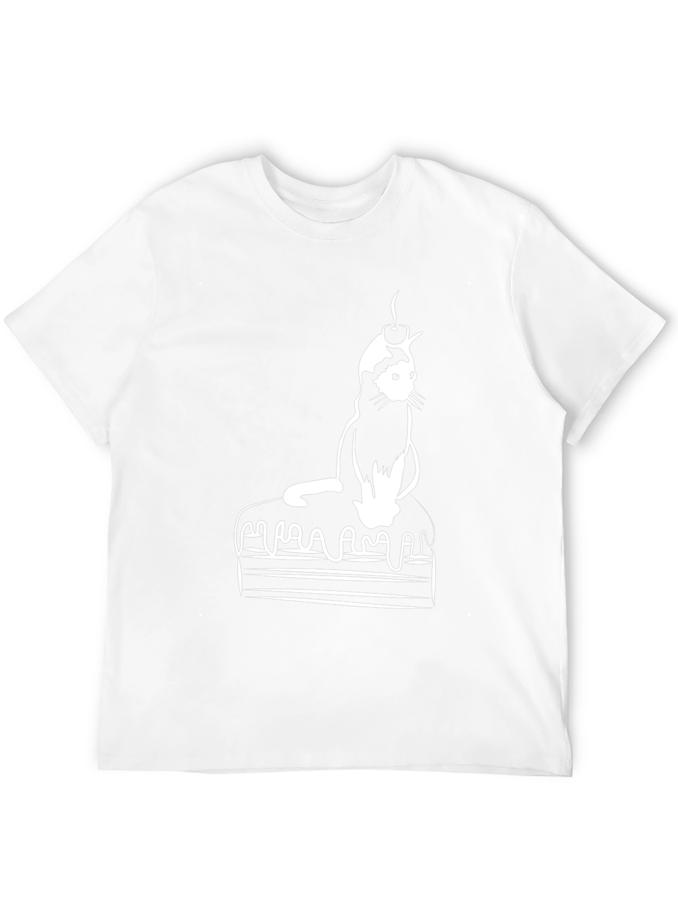Cat on Cake Graphic Tee - Black T-Shirt