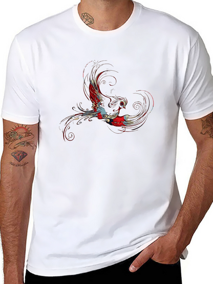 Phoenix Graphic Print Black T-Shirt