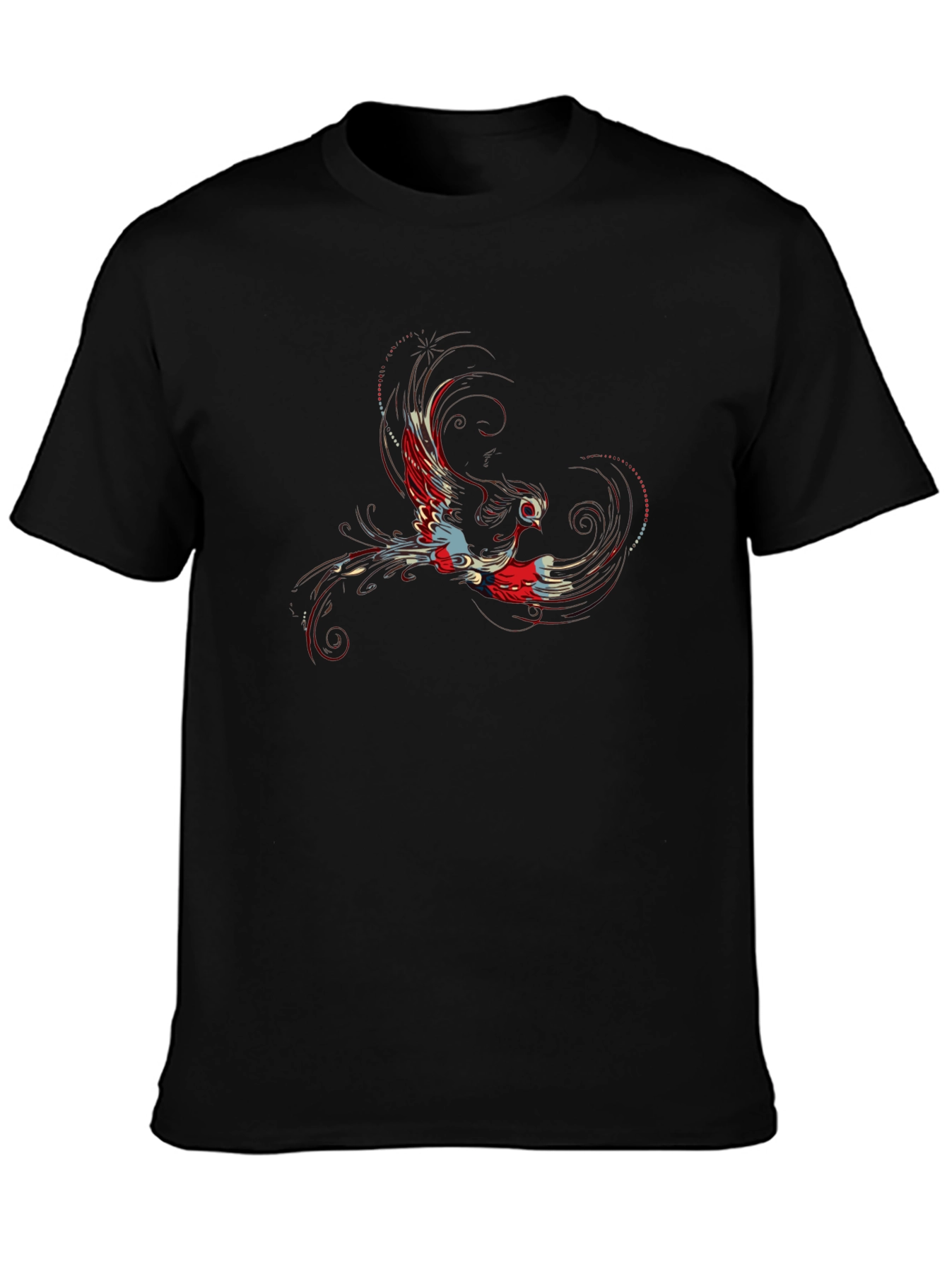 Phoenix Graphic Print Black T-Shirt