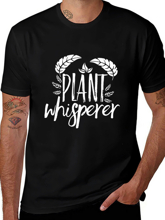 Plant Whisperer Graphic Tee - Black Cotton T-Shirt