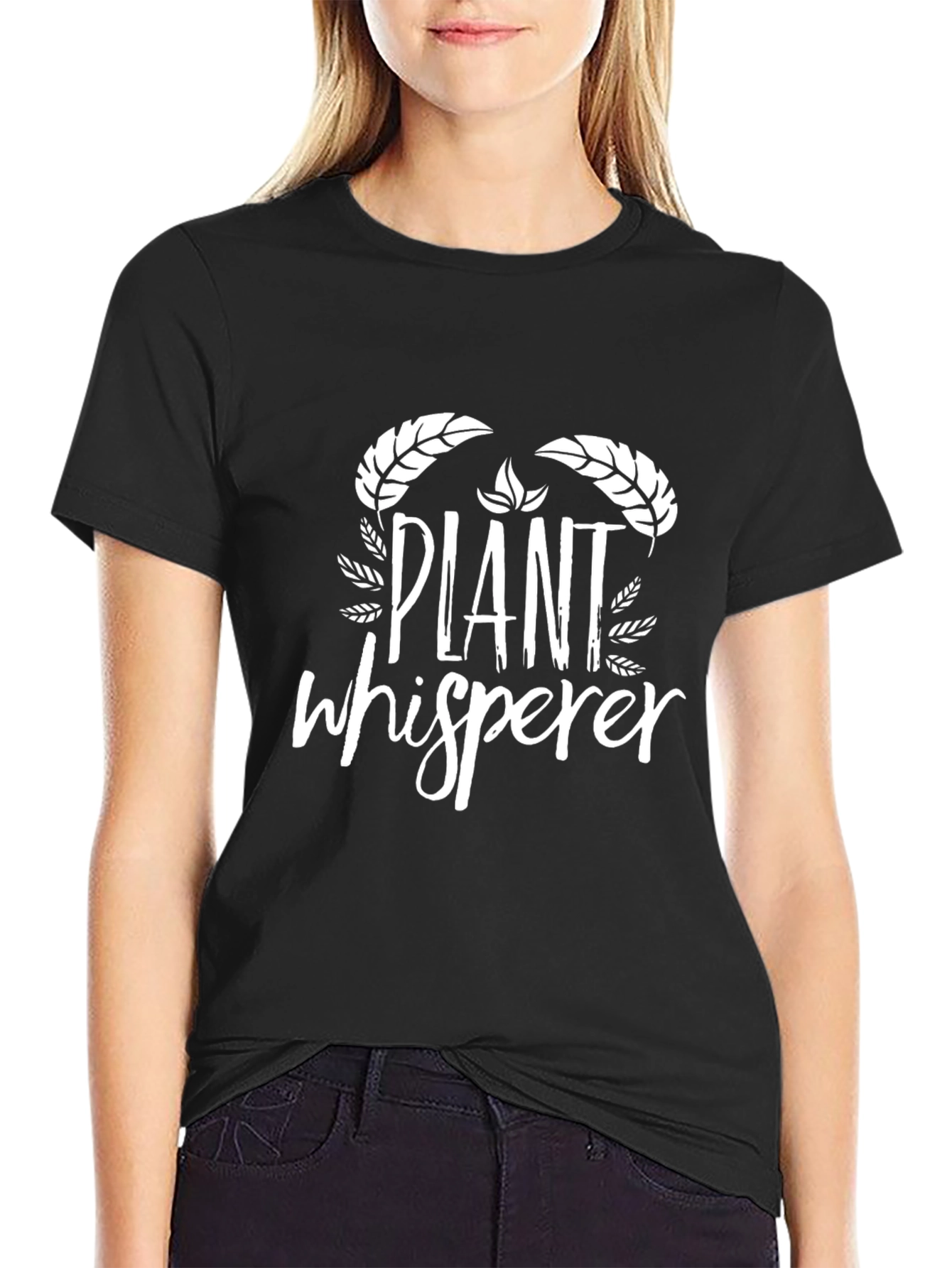 Plant Whisperer Graphic Tee - Black Cotton T-Shirt