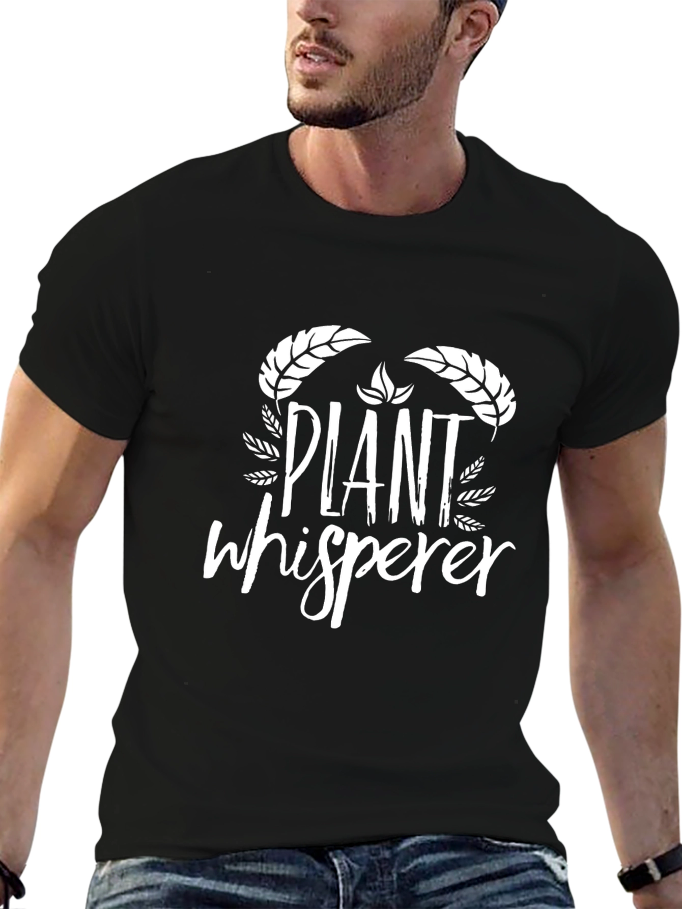 Plant Whisperer Graphic Tee - Black Cotton T-Shirt