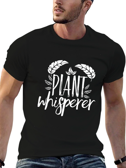Plant Whisperer Graphic Tee - Black Cotton T-Shirt