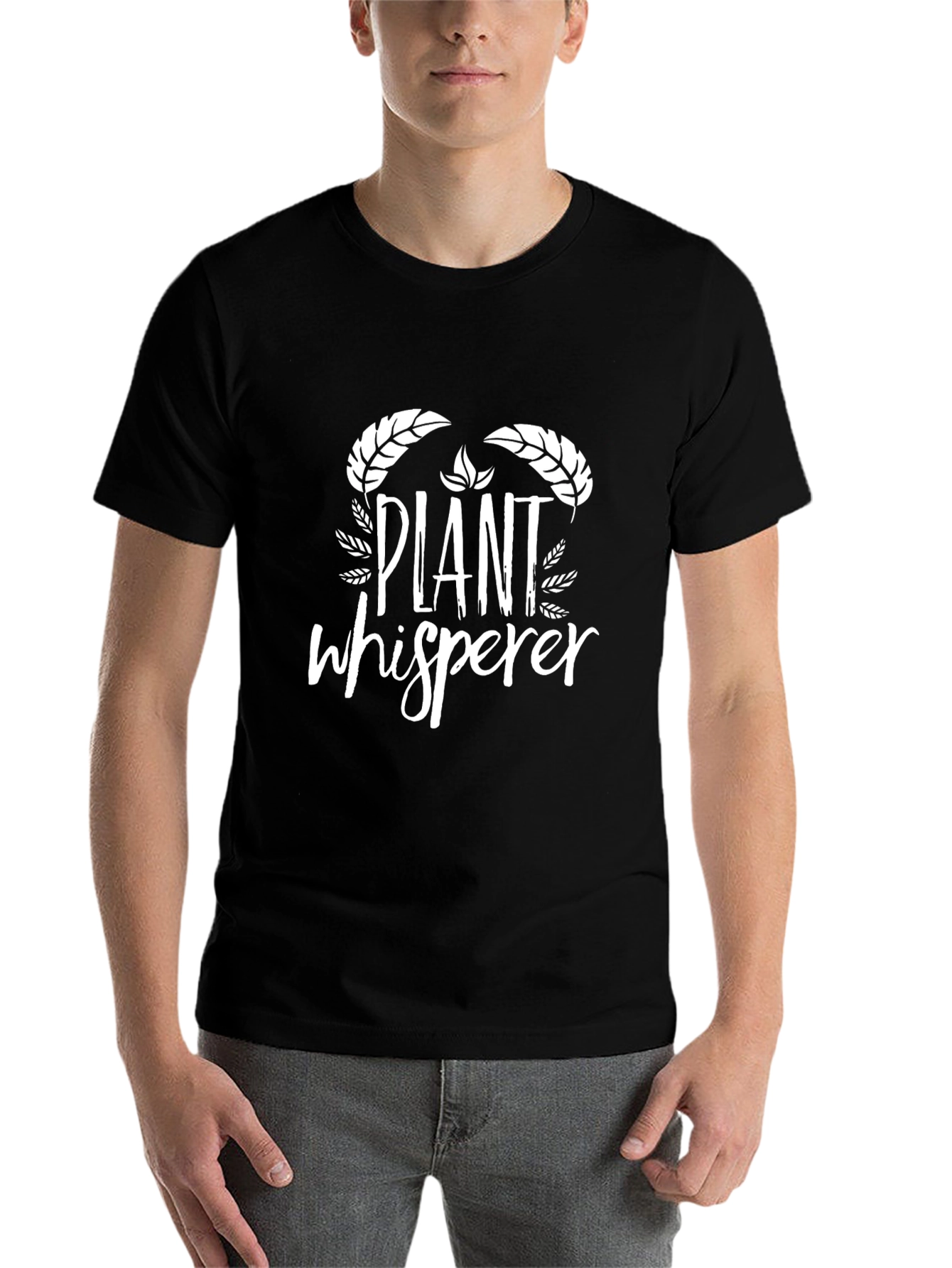 Plant Whisperer Graphic Tee - Black Cotton T-Shirt