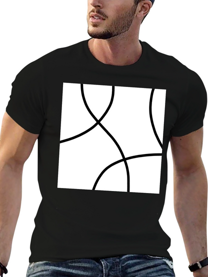 Abstract Circle Graphic Tee - Modern Black T-Shirt