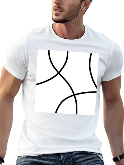 Abstract Circle Graphic Tee - Modern Black T-Shirt