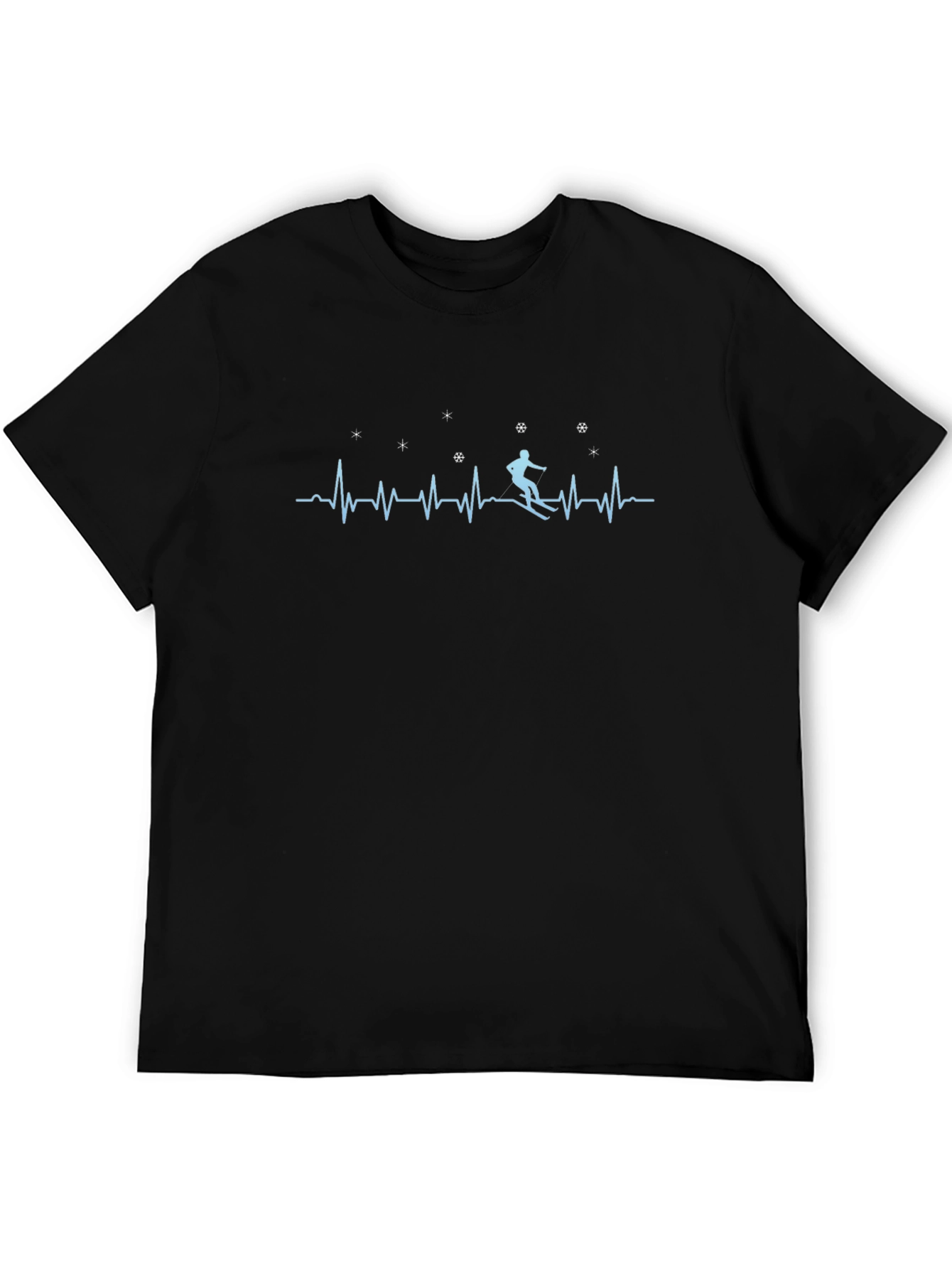 Skiing Heartbeat T-Shirt - Winter Sports Apparel