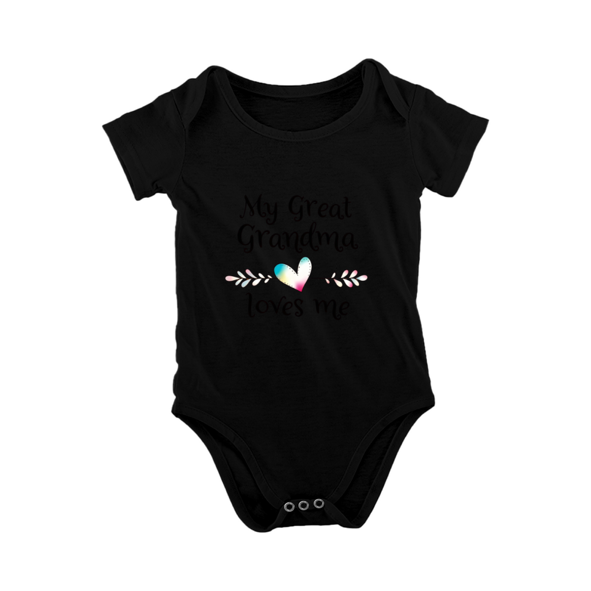 My Great Grandma Loves Me Heart Floral Sweet Baby Onesie