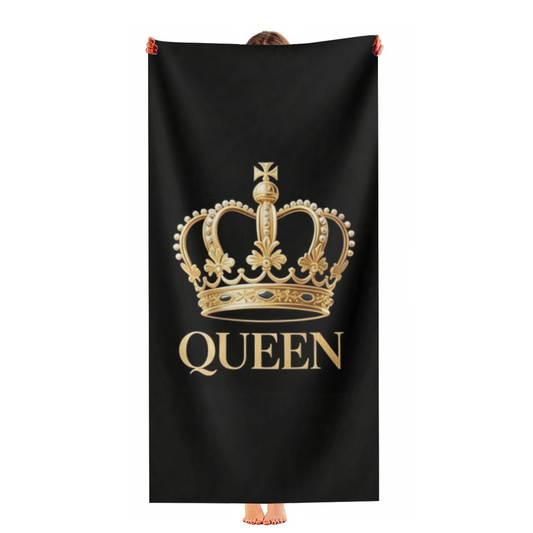 Golden Crown QUEEN Stylish Beach Towel, Super Soft, Absorbent and Skin-Friendly for Summer Vacation
