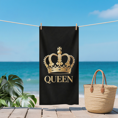 Golden Crown QUEEN Stylish Beach Towel, Super Soft, Absorbent and Skin-Friendly for Summer Vacation