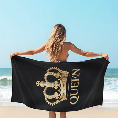 Golden Crown QUEEN Stylish Beach Towel, Super Soft, Absorbent and Skin-Friendly for Summer Vacation
