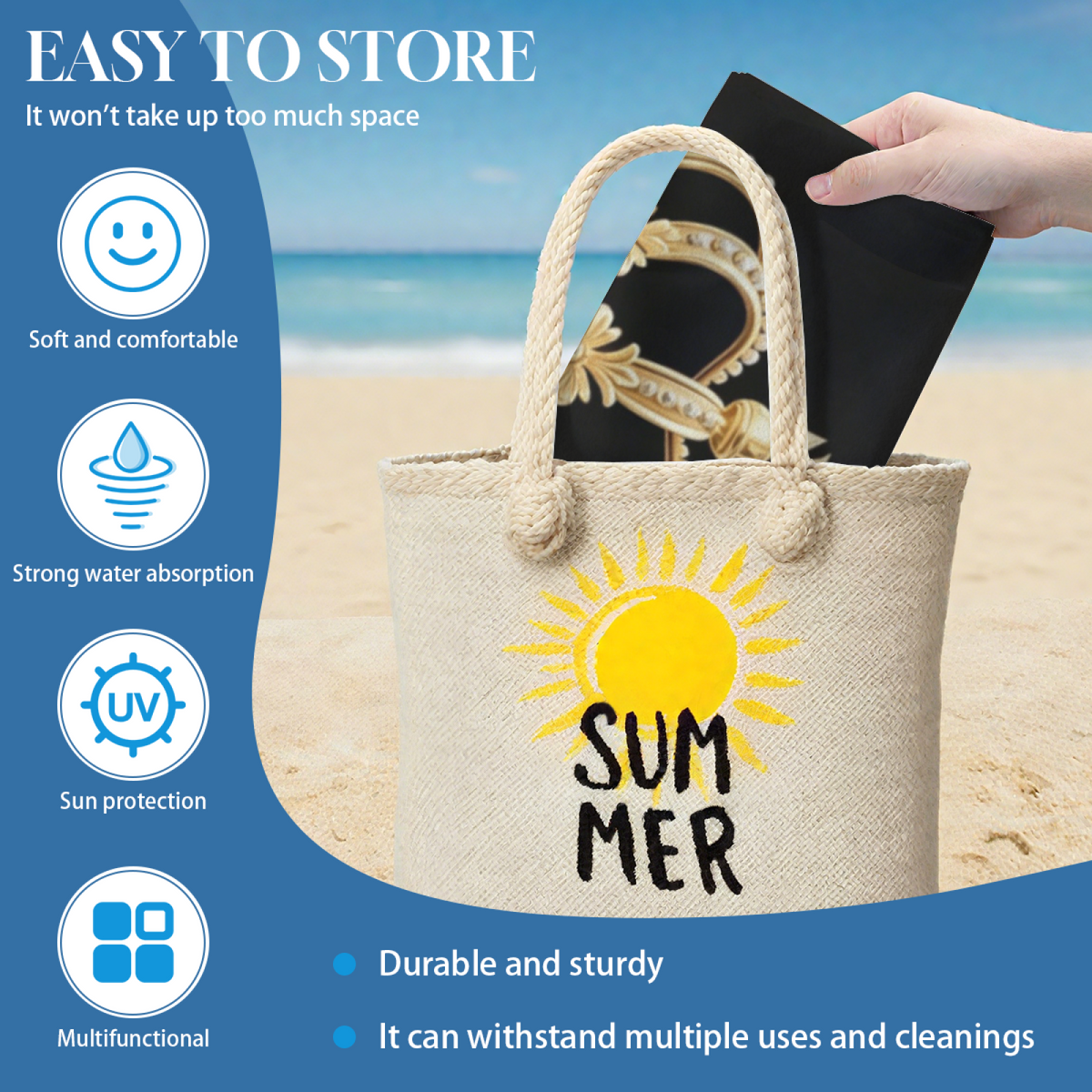 Golden Crown QUEEN Stylish Beach Towel, Super Soft, Absorbent and Skin-Friendly for Summer Vacation