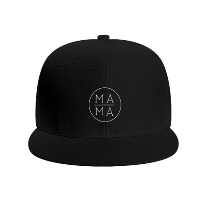 Circle Framed Mama Double Text Print Flat Brim Sun Hat, Elegant Mom Gift Daily Cap
