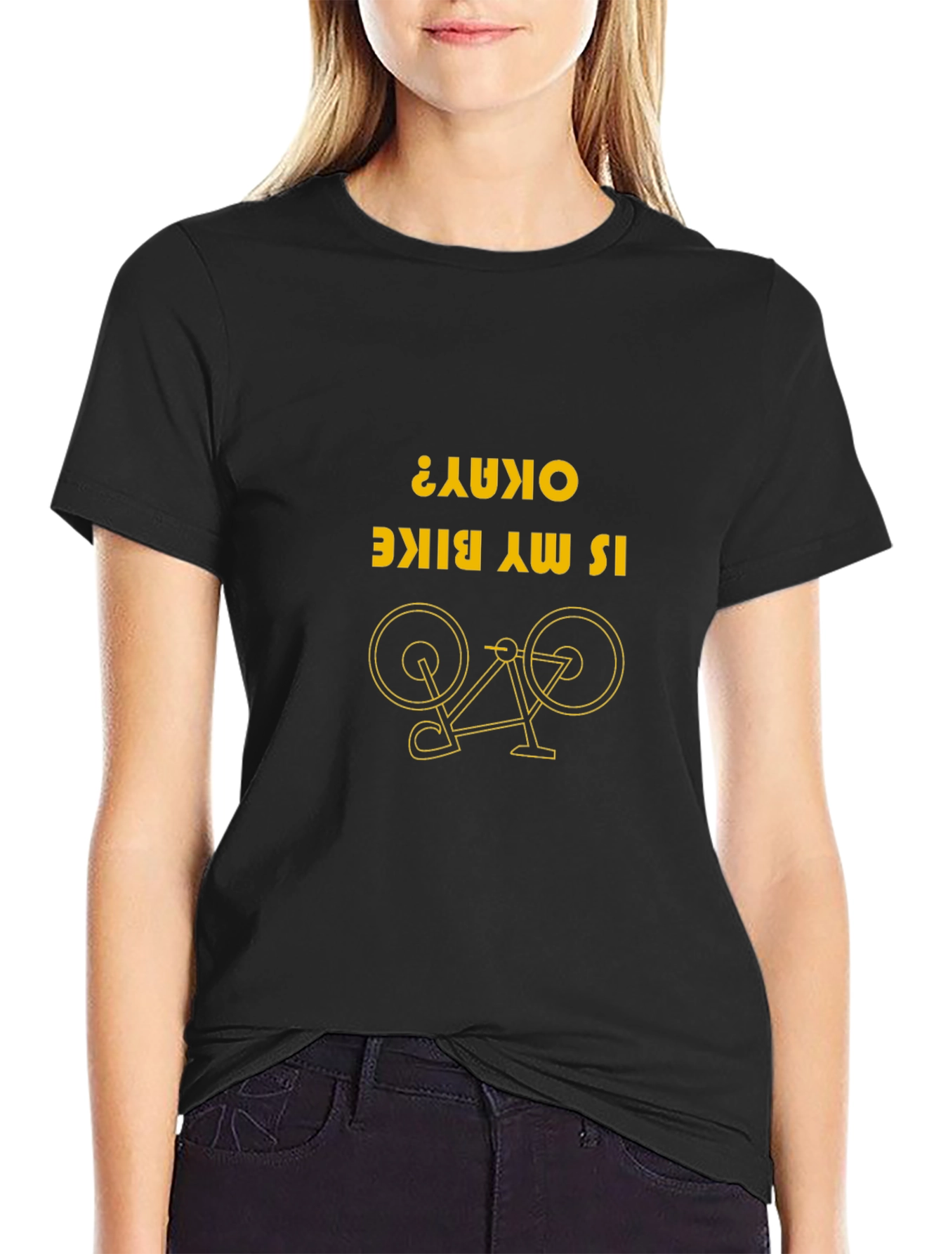 Funny Bike T-Shirt: Is My Bike Okay? Novelty Tee