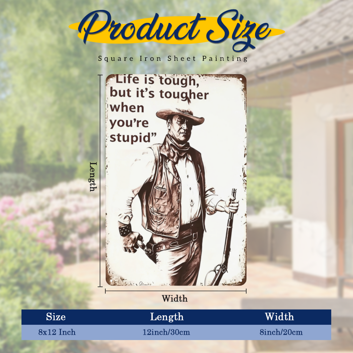 Western Cowboy Life Tough Vintage Retro Tin Sign