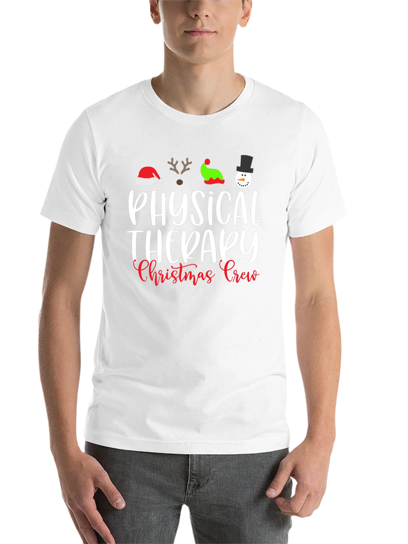 Physical Therapy Christmas Crew Black T-Shirt