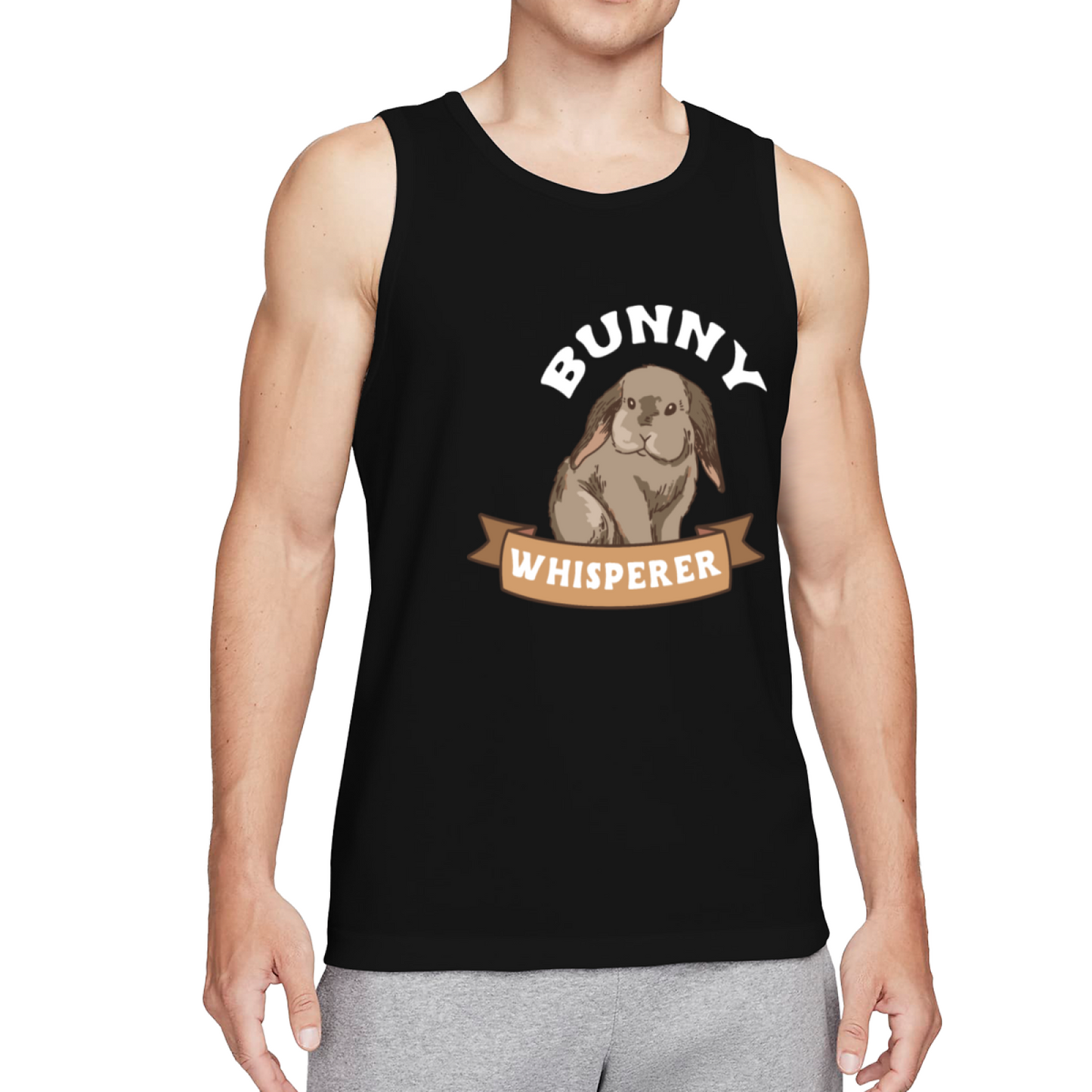 Bunny Whisperer Cute Lop Rabbit Pet Lover Graphic Men Tank Top