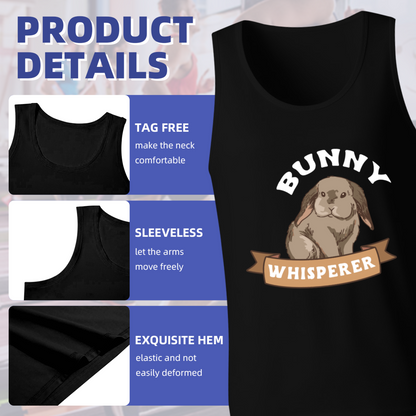 Bunny Whisperer Cute Lop Rabbit Pet Lover Graphic Men Tank Top