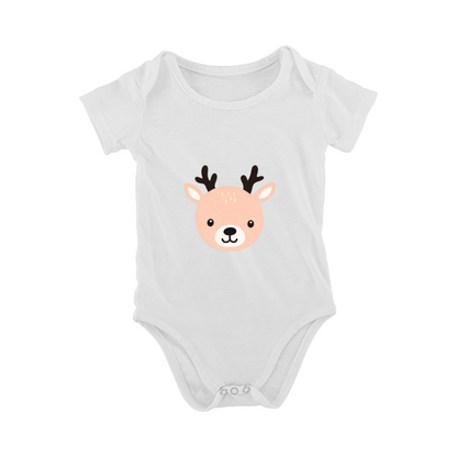 Cute Cartoon Deer Face Soft Neutral Baby Bodysuit